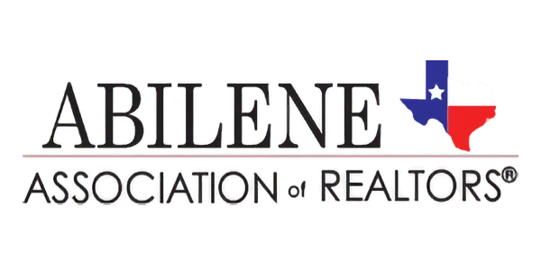 The official logo for the Abilene Association of REALTORS, featuring the name and an image of the state of Texas with the Texas flag colors.